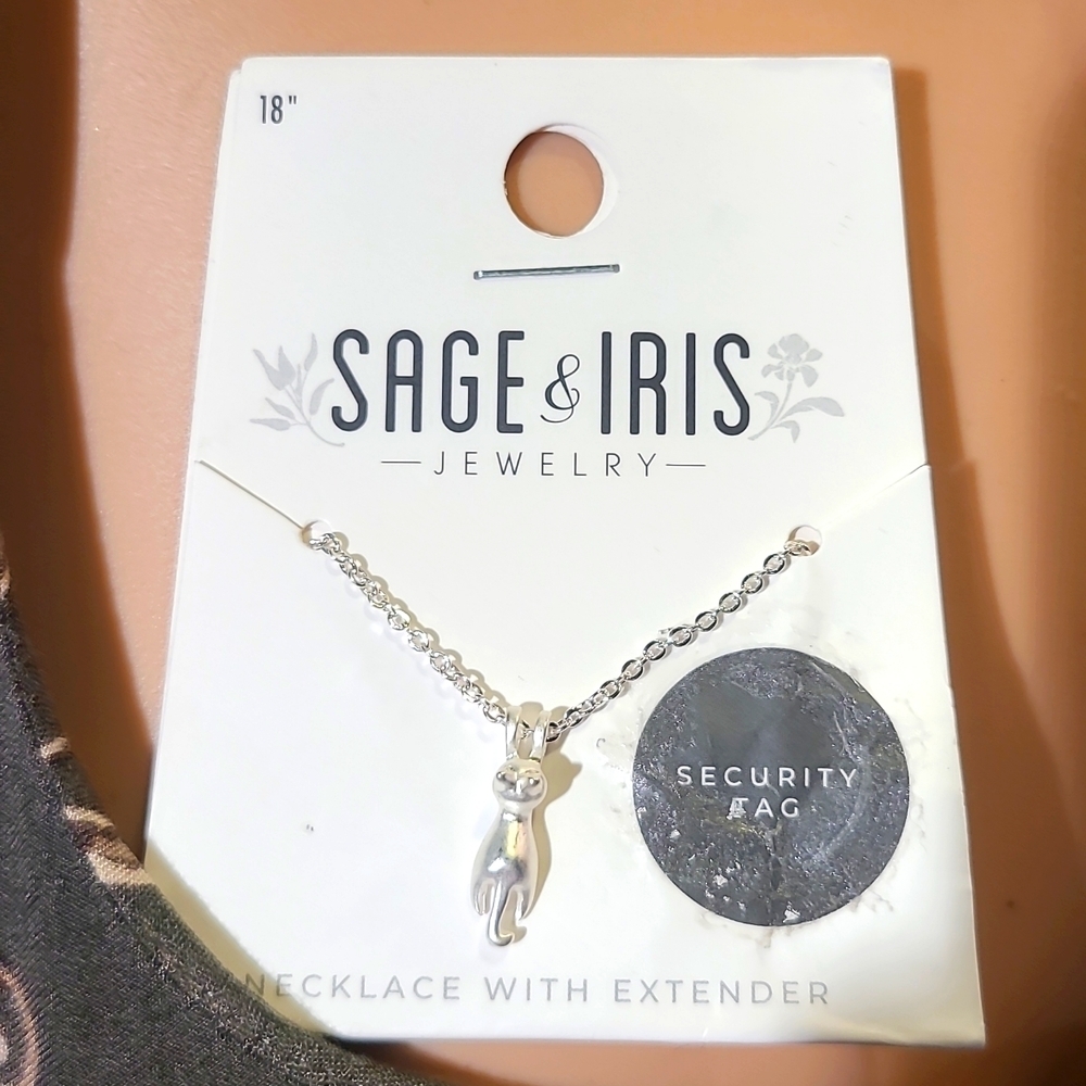 Sage & iris Silver 18" Cat Necklace
